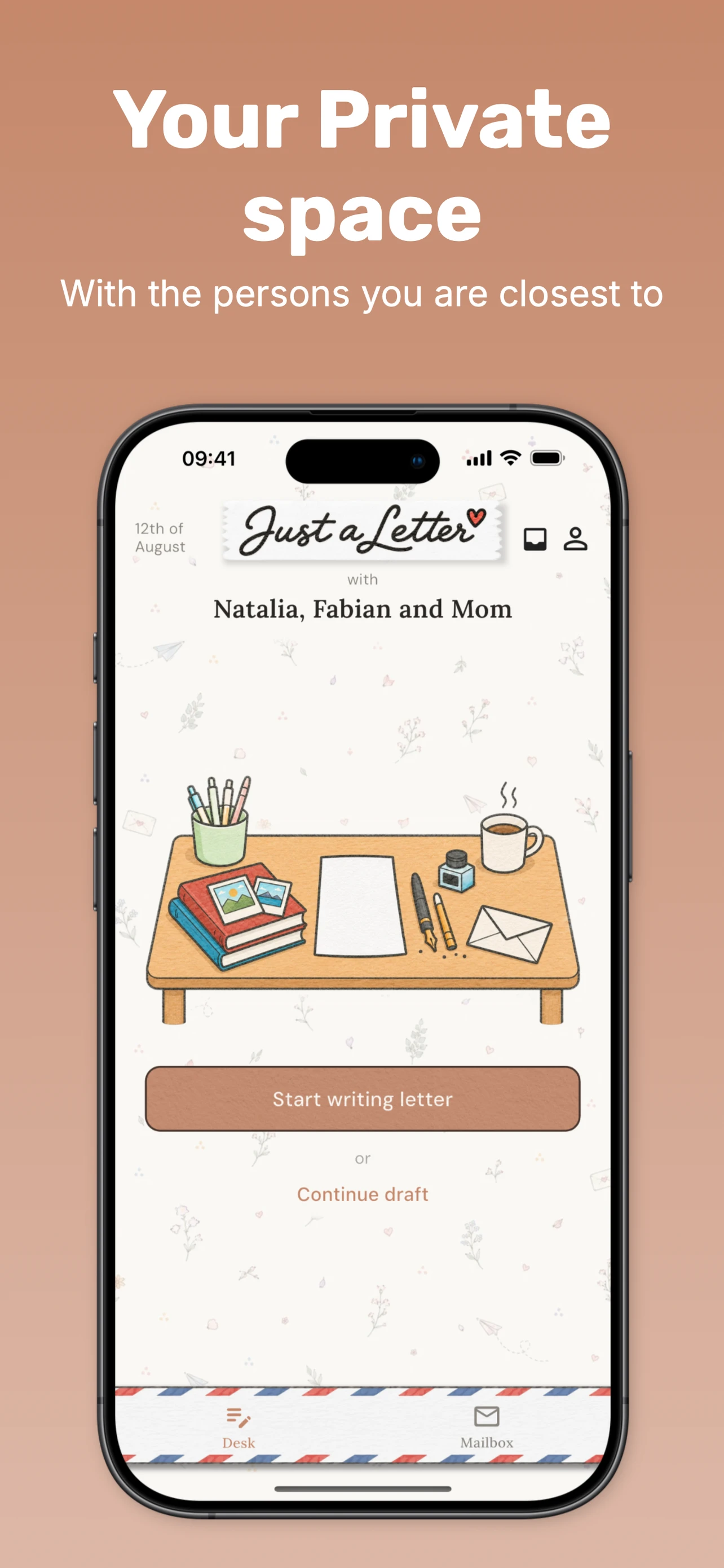 Screenshot der Just a Letter App